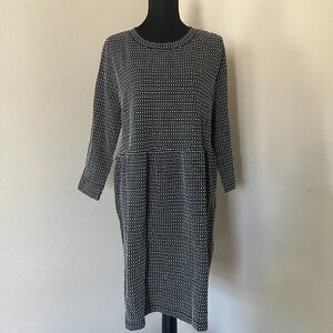 Ann Taylor LOFT Textured Button Back Swing Dress NWT Women’s Size L
